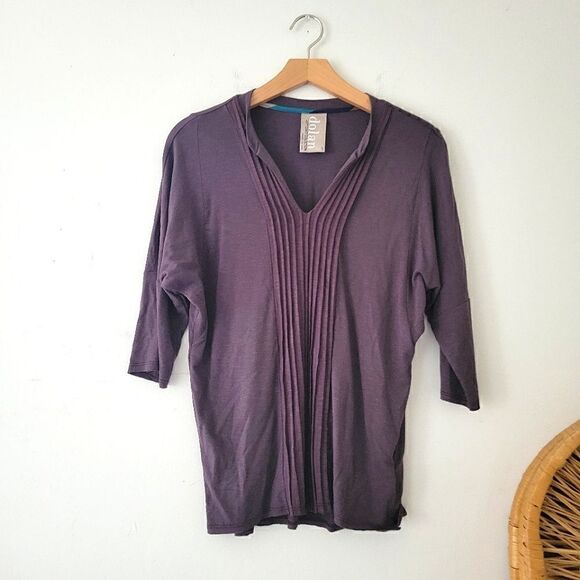 Dolan Left Coast Top Pleated Brown Small - Picture 1 of 7